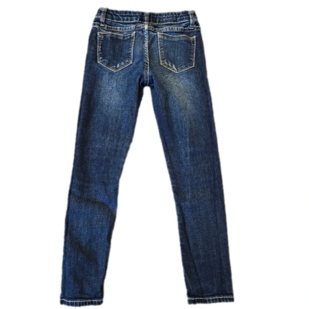 Vigoss The Jagger Skinny Ankle Sequin Design Dark Wash Jeans Size 10 (Girl)
